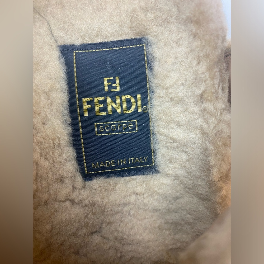 FENDI Zucca FF Logo Shearling Sandals - Picture 7 of 7